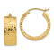 14k Yellow Gold Diamond-Cut 7/8" Hoop Earrings