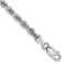 Rhodium Over 14k White Gold 3.35mm Diamond-Cut Quadruple Rope Link Bracelet