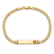 14k Yellow Gold Medical Red Enamel Cuban Link ID Bracelet