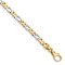 14K Two-tone Gold 4.8mm Hand-polished Fancy Link Bracelet