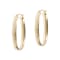 14K Yellow Gold Diamond  Cut 1" Oval Hoop Earrings