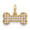 14K Yellow Gold Polished Cubic Zirconia Dog Bone Pendant
