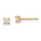 14K Yellow Gold 2.5mm Square Cubic Zirconia Basket Set Stud Earrings