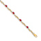 10k Yellow Gold Diamond and Oval Red Ruby Bracelet
