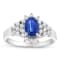 1.10ctw Sapphire and Diamond Ring in 14k White Gold