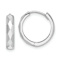 Rhodium Over 14k White Gold Polished Faceted 9/16" Hinged Hoop Earrings