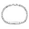 Rhodium Over 14k White Gold Polished Soft Diamond Shape Mariner Link ID Bracelet