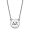 Rhodium Over Sterling Silver LogoArt Delta Zeta Small Enamel Pendant Necklace