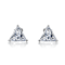 Triangle CZ Stud Earrings In Sterling Silver