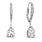 Pear Shape CZ Teardrop Drop Earrings In Sterling Silver