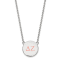 Rhodium Over Sterling Silver LogoArt Delta Zeta Large Enamel Pendant Necklace