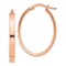 14k Rose Gold 1 3/16" Oval Hoop Earrings