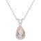 12x8mm Pear Shape Rose Quartz With Diamond Accents Rhodium Over Sterling
Silver Pendant with Chain