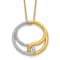 14K Yellow Gold with White Rhodium Diamond Circle 18 Inch Necklace