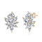 CZ Corsage Flower Cluster Stud Earrings In 14K Gold Over Sterling Silver