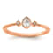 14K Rose Gold Petite Pear Diamond Ring 0.13ctw