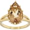 Champagne Quartz Pear Solitaire Ring In 18K Gold Over Sterling Silver 4.41ct