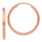 14k Rose Gold 1/1" Polished Round Endless Hoop Earrings