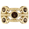 Smoky Quartz Multi-Row Ring In 18K Gold Over Sterling Silver 1.21ctw