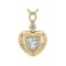 Heart Aquamarine And Blue Zircon Pendant Necklace In 18K Gold Over
Sterling Silver