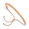 18K Rose Gold Over Sterling Silver Polished Beaded Bolo Bracelet