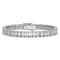 Rhodium Over Sterling Silver Polished Emerald-cut Cubic Zirconia Tennis Bracelet