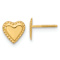 14k Yellow Gold Children's Textured 8mm Heart Stud Earrings