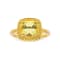 Square Cushion Lab Created Yellow Sapphire 18K Yellow Gold Over Sterling
Silver Ring 2.90ctw