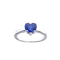 Blue Heart Shape Lab Created Sapphire Rhodium Over Sterling Silver
Solitaire Ring for Women