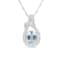 Oval Aquamarine and Cubic Zirconia Rhodium Over Sterling Silver Pendant
with chain, 3.10ctw
