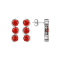Red Cubic Zirconia Platinum Over Silver January Birthstone Earrings 7.99ctw