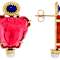 Pink Venetian Glass And Pearl Medusa Cameo Earrings In 18K Gold Over
Sterling Silver