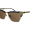 Gucci Black and Gold Tone Frame / Dark Brown Lens Sunglasses