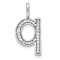 14K White Gold Diamond Lower Case Letter Q Initial Pendant