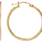 Classic Polished Hoop Earrings In 18K Gold Over Sterling Silver 1.0"