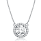 CZ Solitaire Pendant In White Rhodium Over Brass