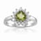Heart Shape Peridot with White Topaz Accents Sterling Silver Ring, 1.30ctw