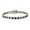 Sapphire Color CZ Tennis Bracelet In 14K Gold Over Sterling Silver