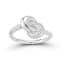 CZ Half Pave Knot Ring In Sterling Silver
