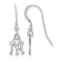 Rhodium Over Sterling Silver MLB LogoArt New York Yankees Dangle Earrings