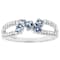 Aquamarine And Lab-Grown Diamond Bypass Ring In Sterling Silver