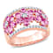 Pink, White Sapphire 14K Rose Gold Ring 3.92ctw