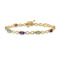 10k Yellow Gold and 10k White Gold Rainbow Gemstone and Diamond Infinity Bracelet