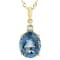 Blue Topaz And Swiss Blue Topaz Pendant Necklace In 18K Gold Over
Sterling Silver 5.72ctw