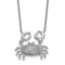 Rhodium Over Sterling Silver Polished Cubic Zirconia Crab Necklace