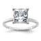 Rhodium Over 14K White Gold 2 1/2 ct. G H I True Light Princess
Moissanite Solitaire Ring