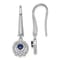Rhodium Over Sterling Silver Polished Cubic Zirconia and Blue Glass
Dangle Earrings
