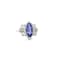 Rhodium Over Sterling Silver Marquise Tanzanite and White Zircon Ring 2.23ctw