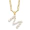 Gold Tone Sterling Silver 3-5.5mm Freshwater Cultured Pearl LETTER M
18-inch Necklace