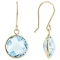 Blue Topaz 14k Yellow Gold Dangle Earrings 10.00ctw